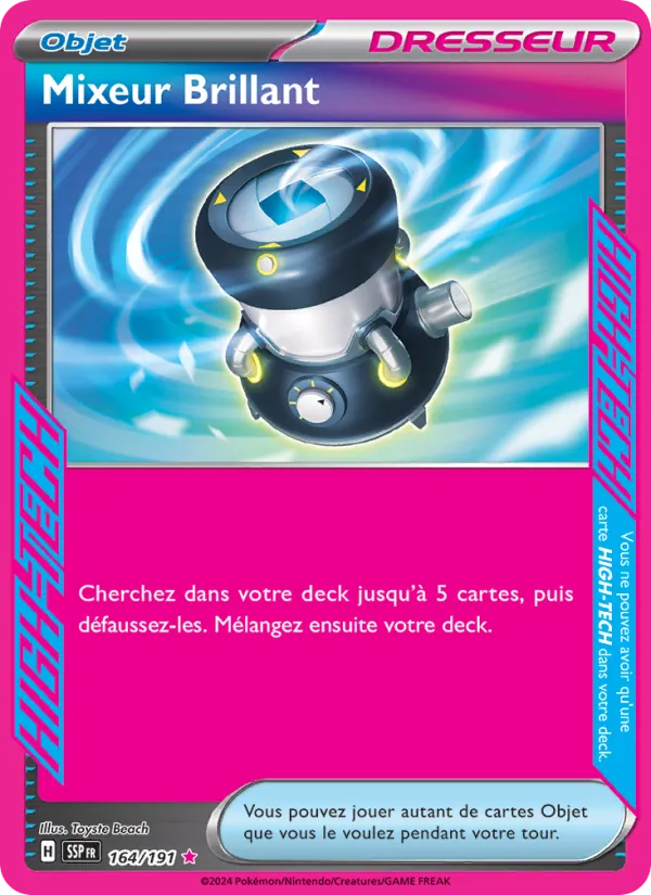 Carte Pokémon Mixeur Brillant 164/191 de l'extension Étincelles Déferlantes
