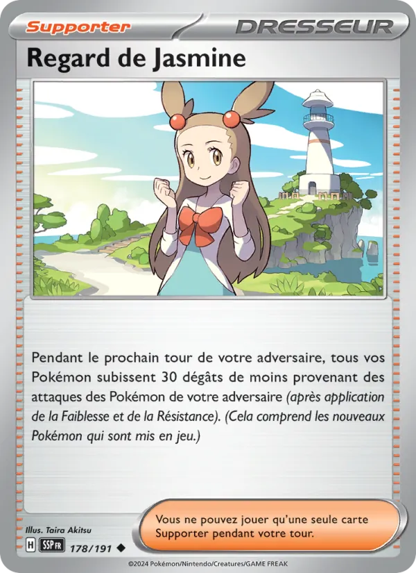 Carte Pokémon Regard de Jasmine 178/191 de l'extension Étincelles Déferlantes