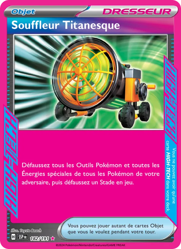 Carte Pokémon Souffleur Titanesque 182/191 de l'extension Étincelles Déferlantes