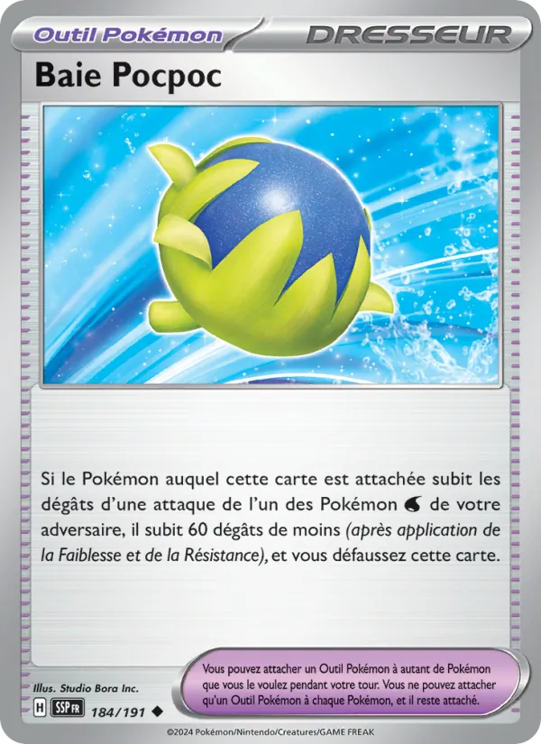 Carte Pokémon Baie Pocpoc 184/191 de l'extension Étincelles Déferlantes