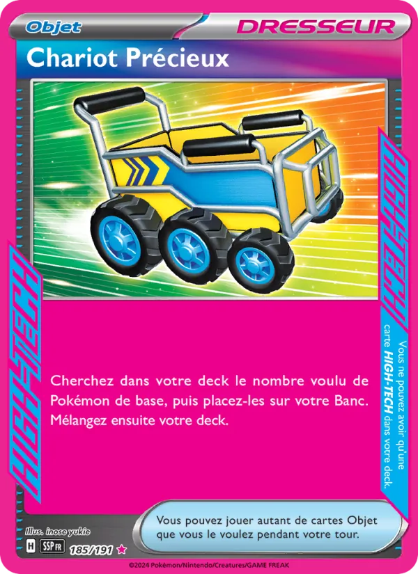 Carte Pokémon Chariot Précieux 185/191 de l'extension Étincelles Déferlantes
