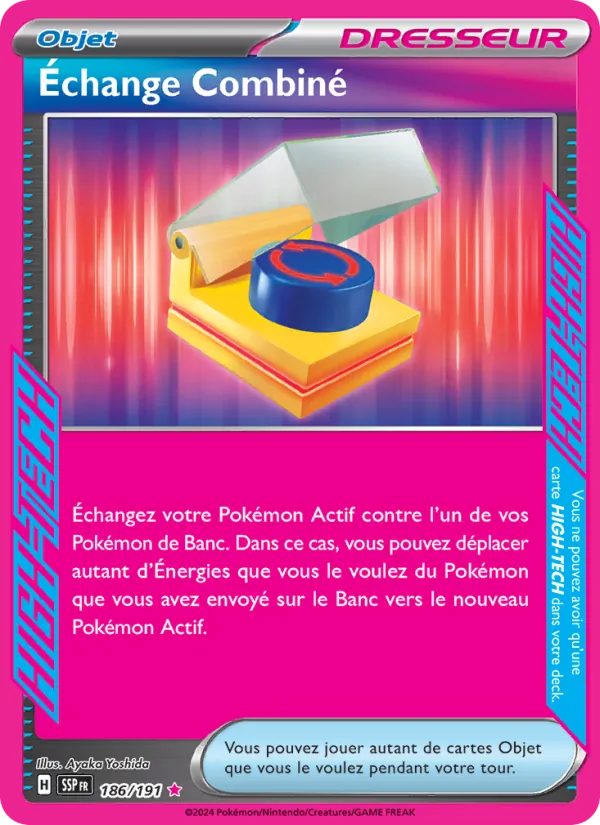 Carte Pokémon Échange Combiné 186/191 de l'extension Étincelles Déferlantes