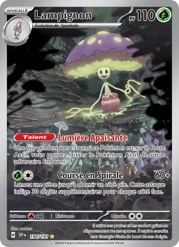 Carte Pokémon Lampignon 194/191 de l'extension Étincelles Déferlantes