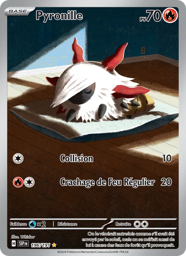 Carte Pokémon Pyronille 196/191 de l'extension Étincelles Déferlantes