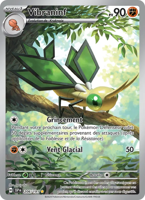 Carte Pokémon Vibraninf 206/191 de l'extension Étincelles Déferlantes