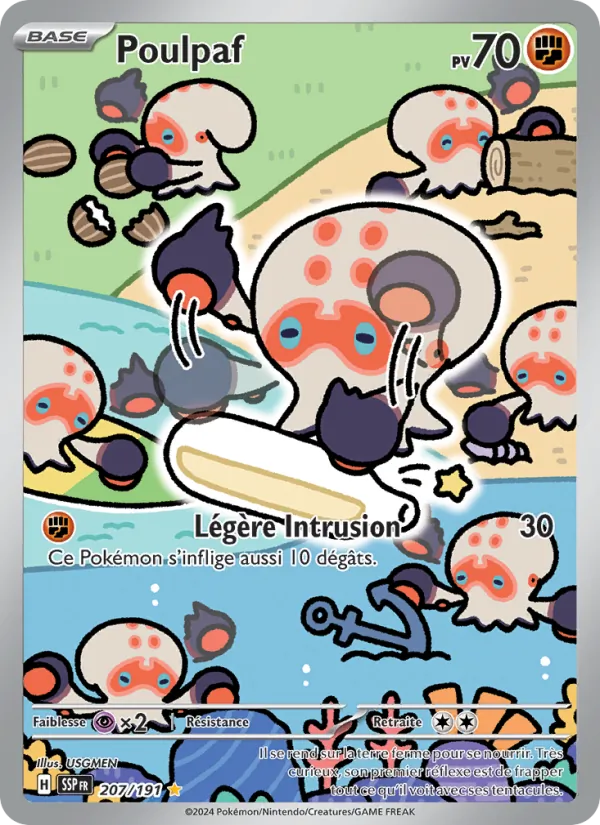 Carte Pokémon Poulpaf 207/191 de l'extension Étincelles Déferlantes