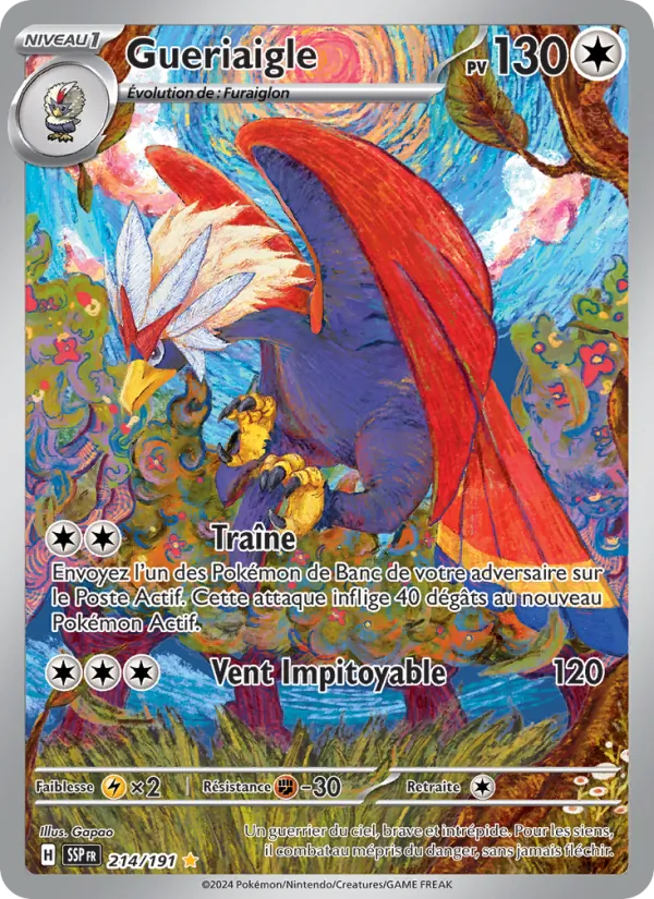 Carte Pokémon Gueriaigle 214/191 de l'extension Étincelles Déferlantes