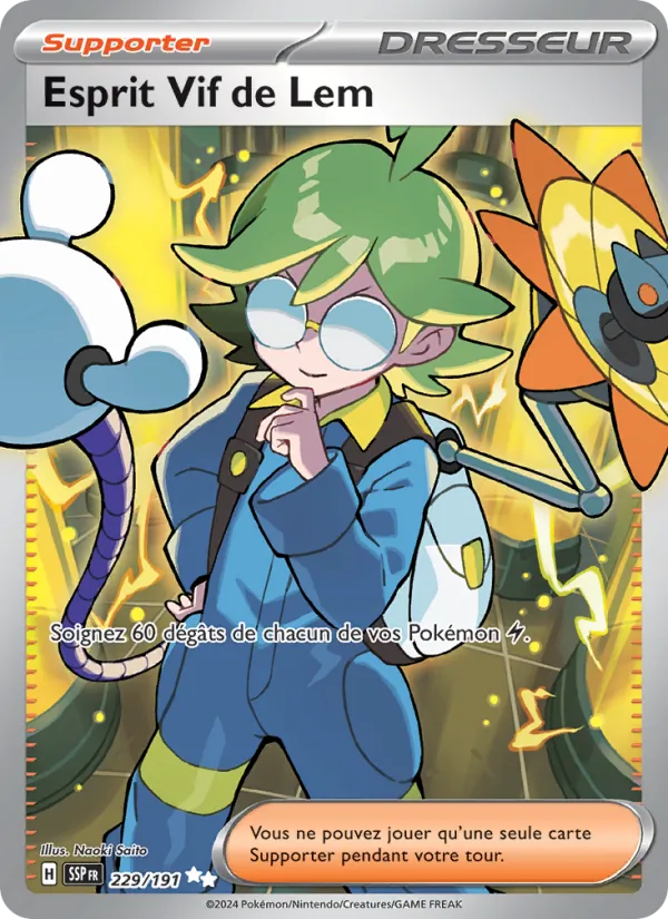 Carte Pokémon Esprit Vif de Lem 229/191 de l'extension Étincelles Déferlantes