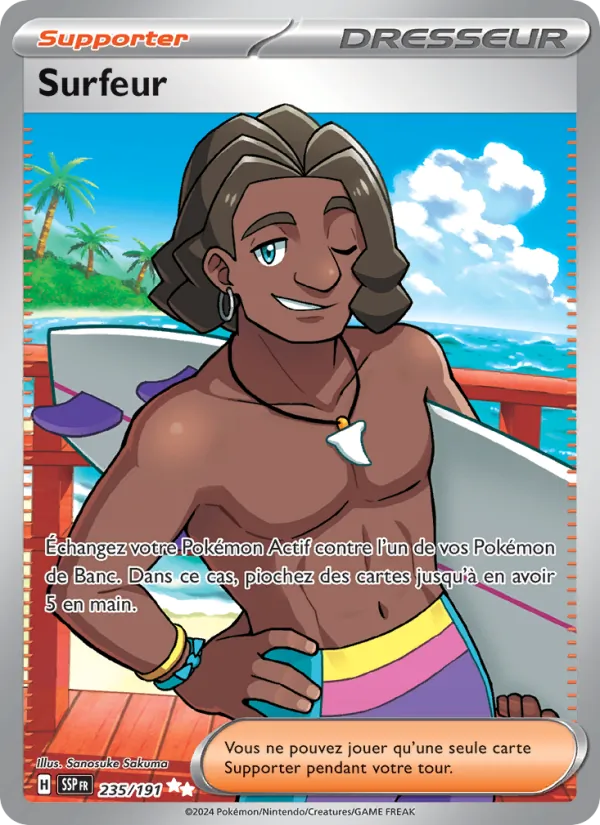 Carte Pokémon Surfeur 235/191 de l'extension Étincelles Déferlantes