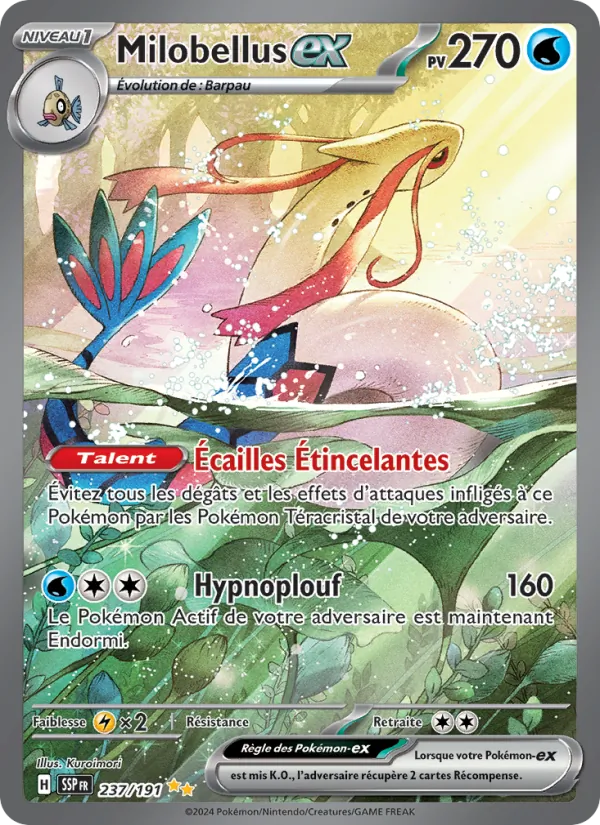 Carte Pokémon Milobellus-ex 237/191 de l'extension Étincelles Déferlantes