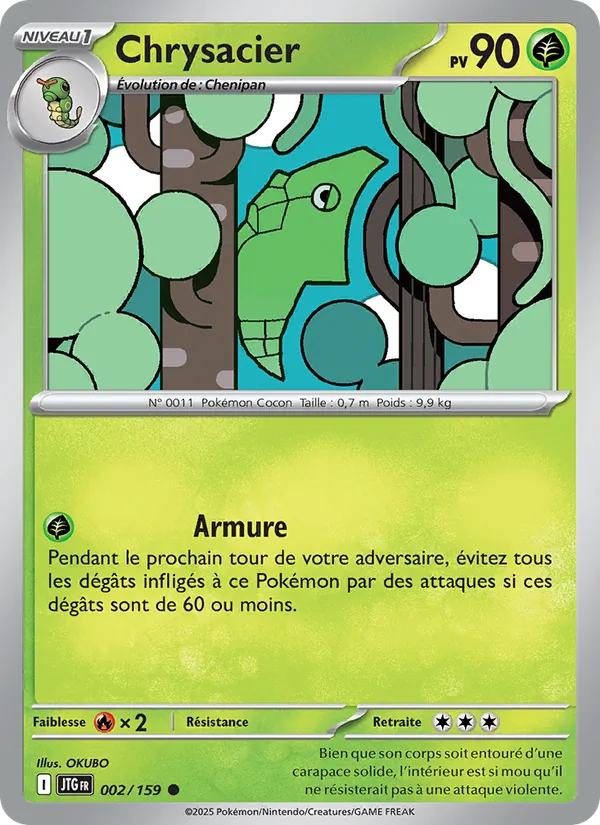 Carte Pokémon Chrysacier 002/159 de l'extension Aventures Ensemble