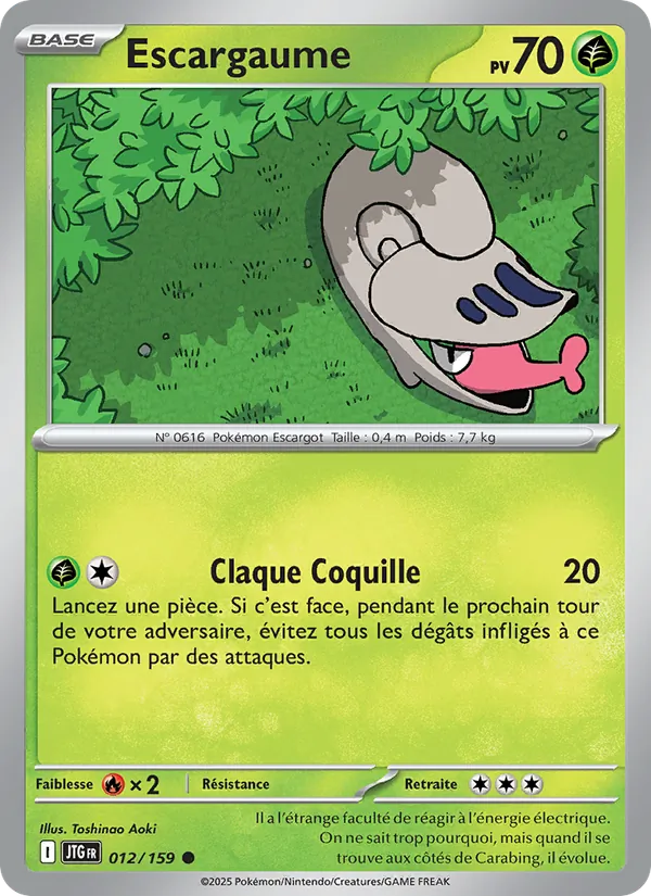 Carte Pokémon Escargaume 012/159 de l'extension Aventures Ensemble