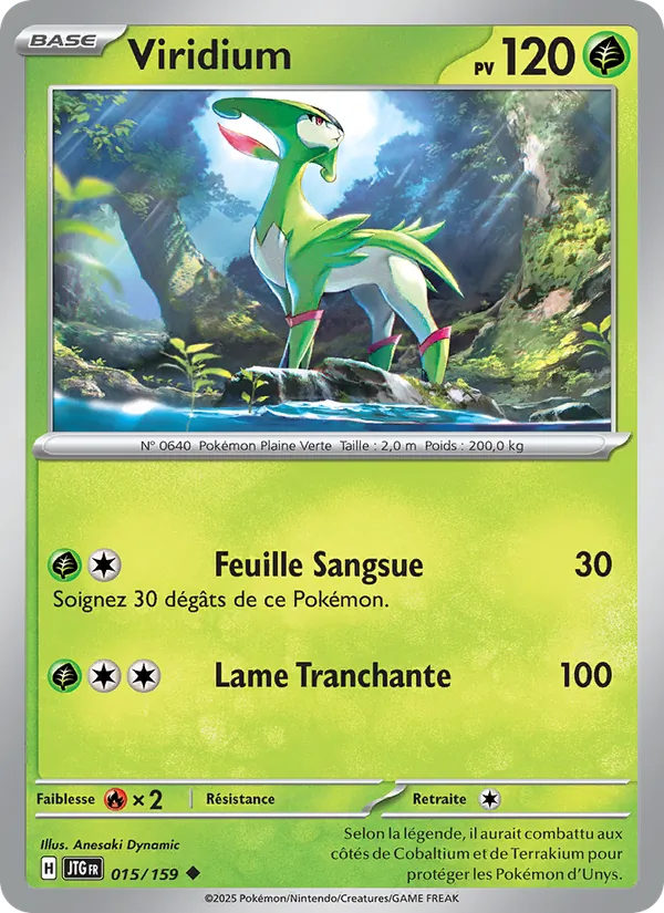 Carte Pokémon Viridium 015/159 de l'extension Aventures Ensemble