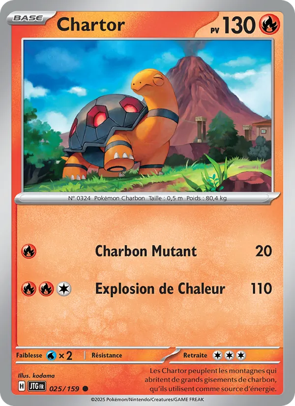 Carte Pokémon Chartor 025/159 de l'extension Aventures Ensemble