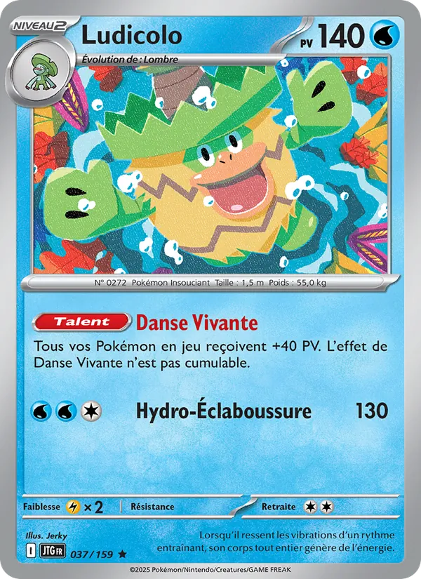 Carte Pokémon Ludicolo 037/159 de l'extension Aventures Ensemble