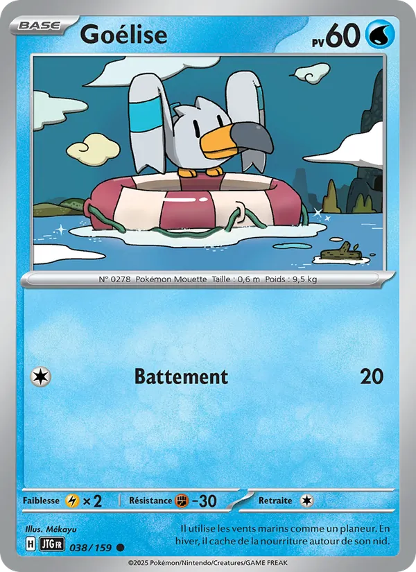 Carte Pokémon Goélise 038/159 de l'extension Aventures Ensemble