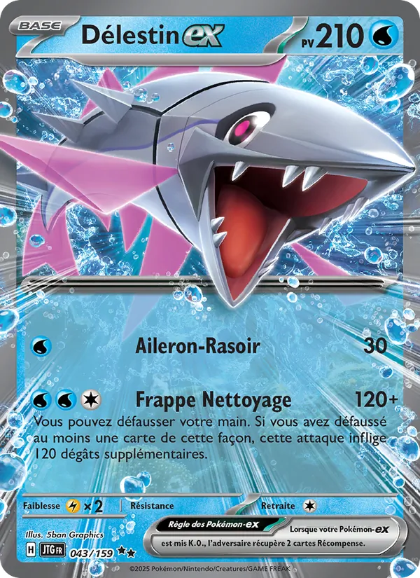 Carte Pokémon Délestin-ex 043/159 de l'extension Aventures Ensemble