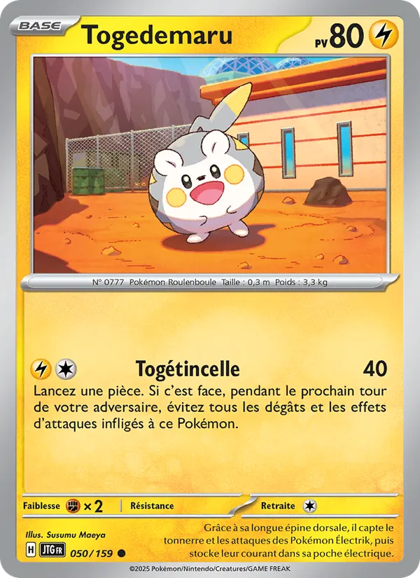 Carte Pokémon Togedemaru 050/159 de l'extension Aventures Ensemble