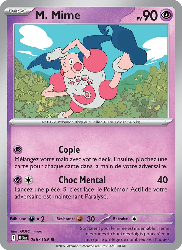 Carte Pokémon M. Mime 058/159 de l'extension Aventures Ensemble