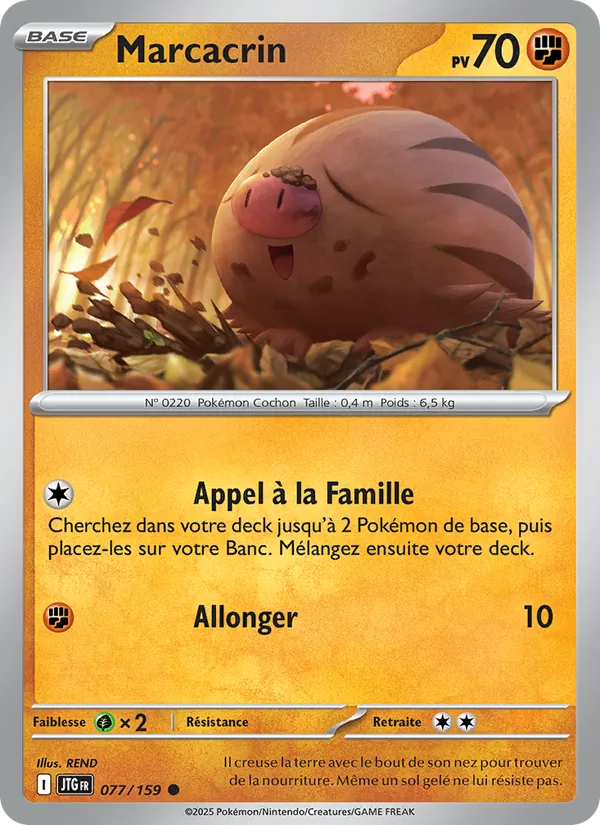 Carte Pokémon Marcacrin 077/159 de l'extension Aventures Ensemble