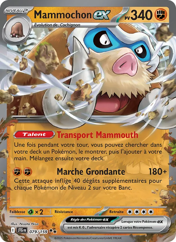 Carte Pokémon Mammochon-ex 079/159 de l'extension Aventures Ensemble