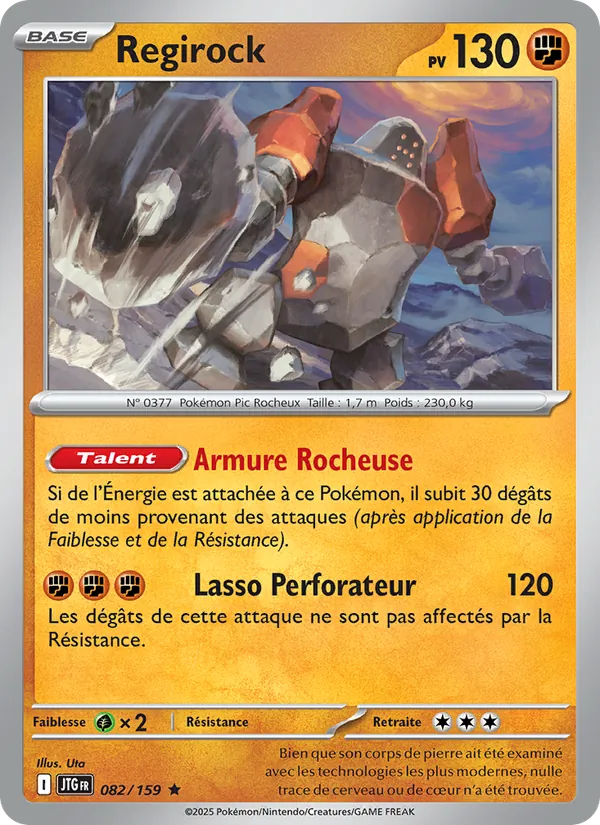 Carte Pokémon Regirock 082/159 de l'extension Aventures Ensemble