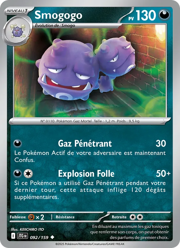 Carte Pokémon Smogogo 092/159 de l'extension Aventures Ensemble
