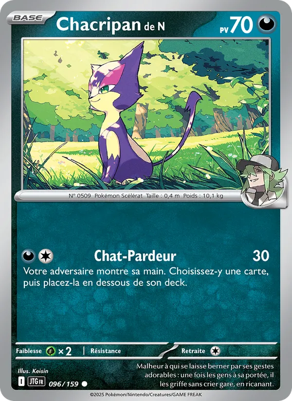 Carte Pokémon Chacripan de N 096/159 de l'extension Aventures Ensemble