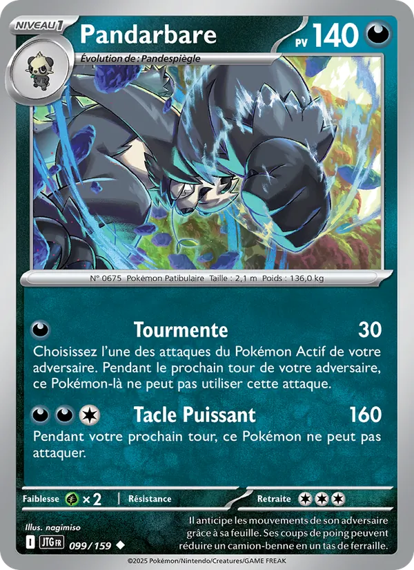 Carte Pokémon Pandarbare 099/159 de l'extension Aventures Ensemble