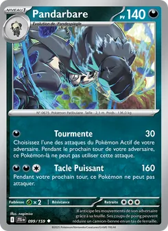 Carte Pokémon Pandarbare 099