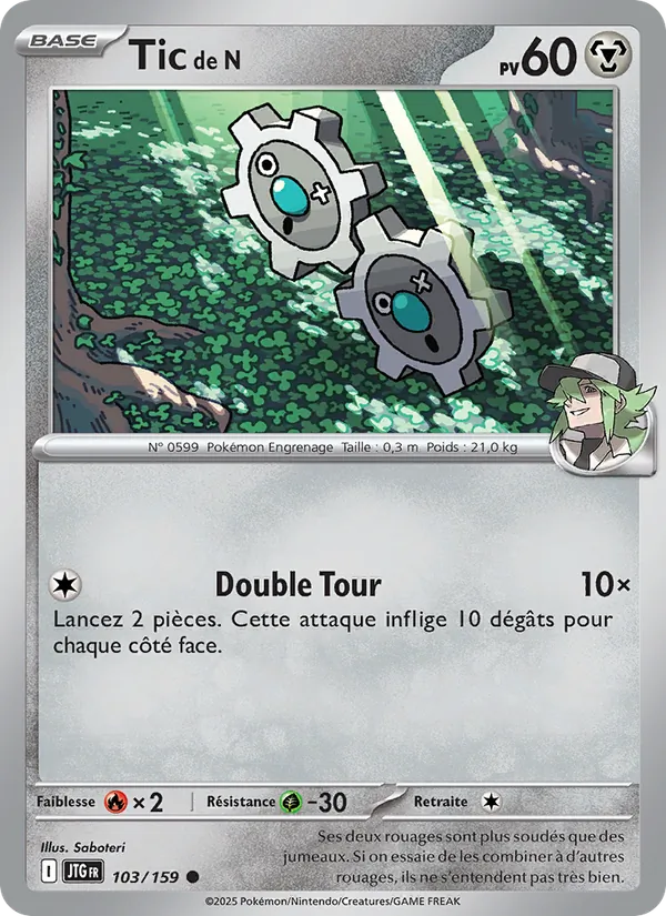 Carte Pokémon Tic de N 103/159 de l'extension Aventures Ensemble