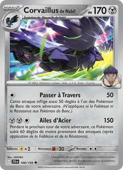 Carte Pokémon Corvaillus de Nabil 108 — Aventures Ensemble