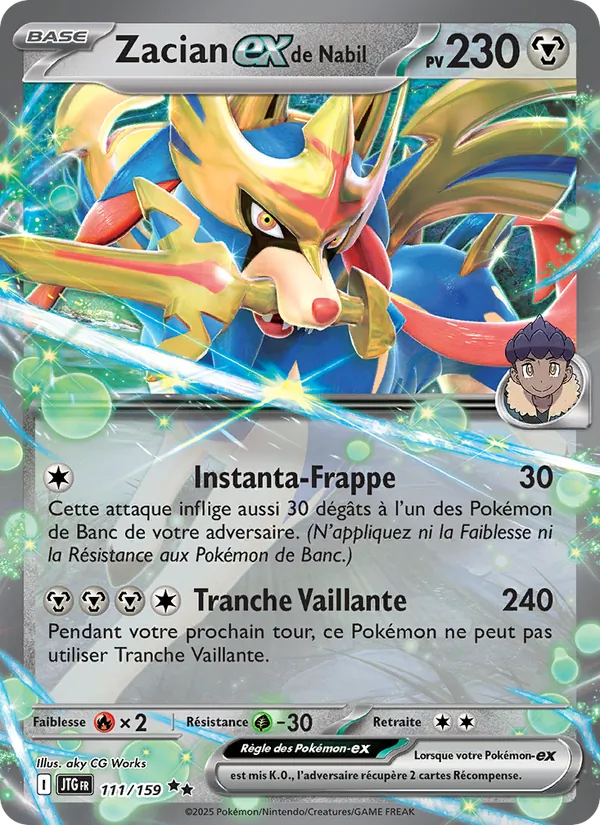 Carte Pokémon Zacian-ex de Nabil 111/159 de l'extension Aventures Ensemble