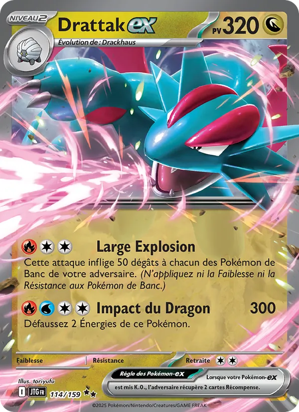 Carte Pokémon Drattak-ex 114/159 de l'extension Aventures Ensemble