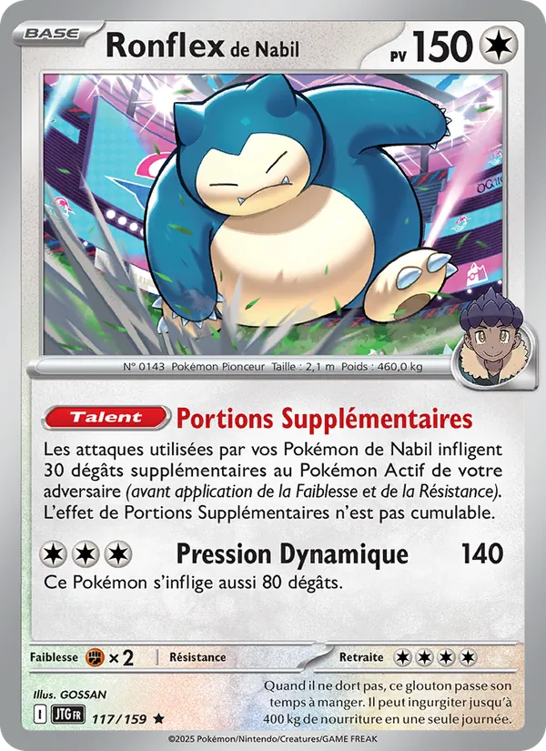 Carte Pokémon Ronflex de Nabil 117/159 de l'extension Aventures Ensemble