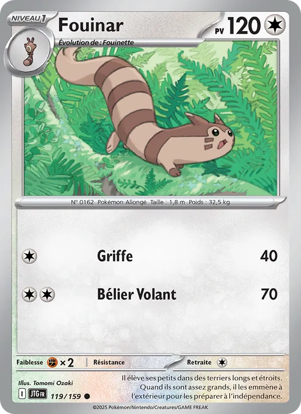 Carte Pokémon Fouinar 119/159 de l'extension Aventures Ensemble