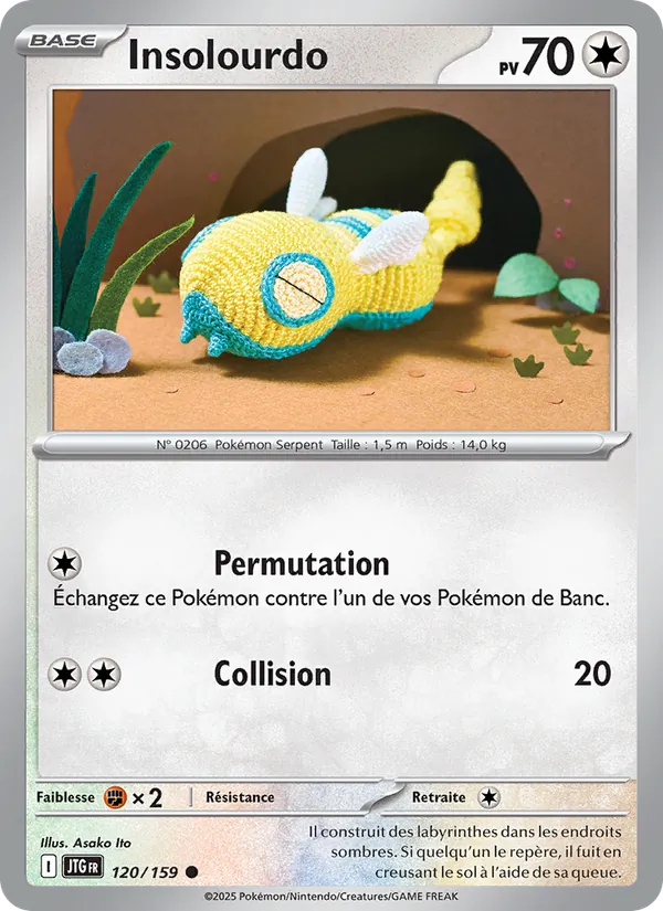 Carte Pokémon Insolourdo 120/159 de l'extension Aventures Ensemble
