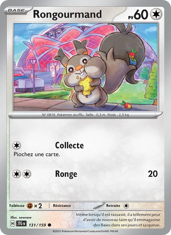 Carte Pokémon Rongourmand 131/159 de l'extension Aventures Ensemble