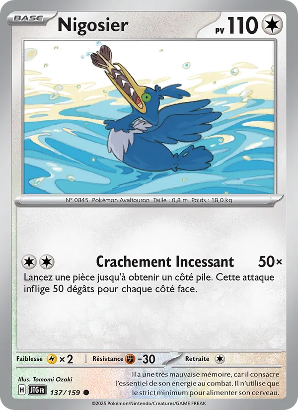 Carte Pokémon Nigosier 137/159 de l'extension Aventures Ensemble