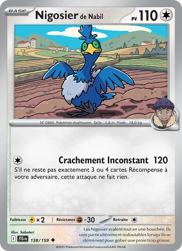 Carte Pokémon Nigosier de Nabil 138/159 de l'extension Aventures Ensemble
