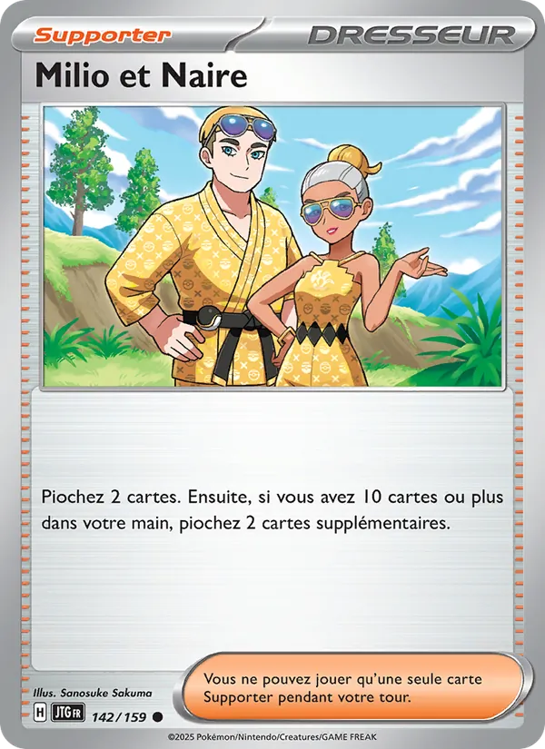 Carte Pokémon Milio et Naire 142/159 de l'extension Aventures Ensemble