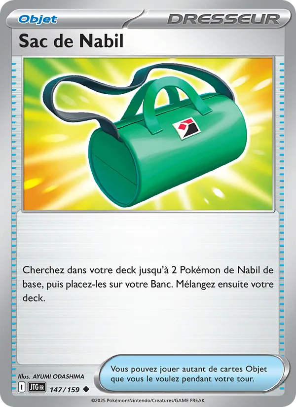 Carte Pokémon Sac de Nabil 147/159 de l'extension Aventures Ensemble