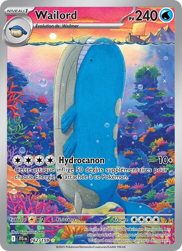 Carte Pokémon Wailord 162/159 de l'extension Aventures Ensemble