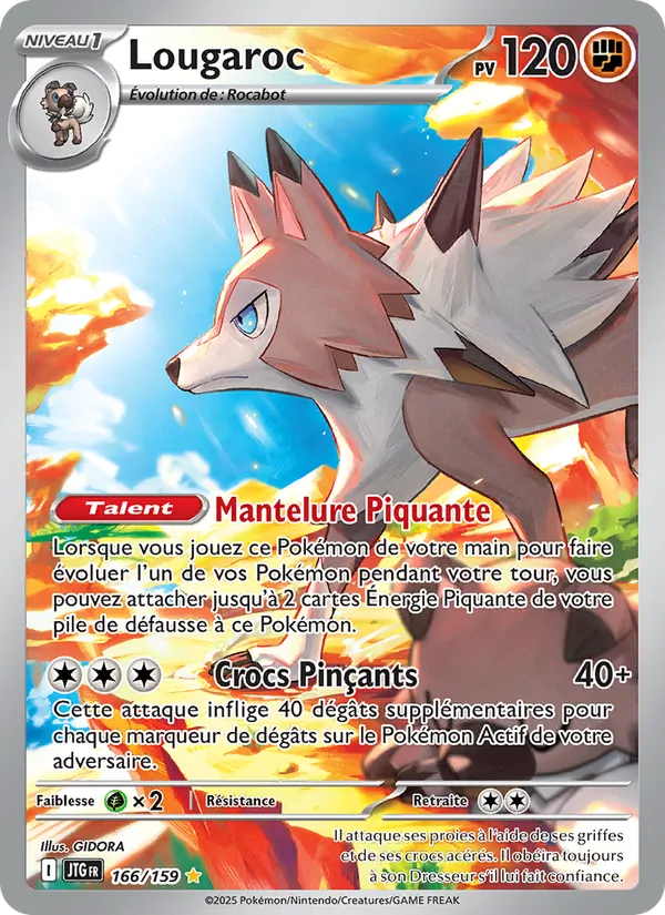 Carte Pokémon Lougaroc 166/159 de l'extension Aventures Ensemble