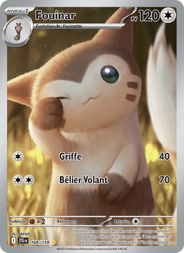 Carte Pokémon Fouinar 168/159 de l'extension Aventures Ensemble