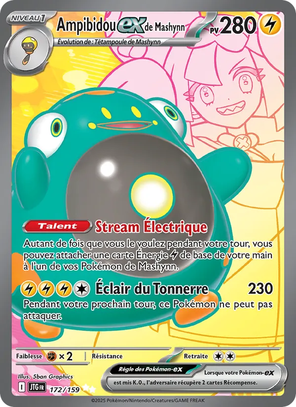 Carte Pokémon Ampibidou-ex de Mashynn 172/159 de l'extension Aventures Ensemble