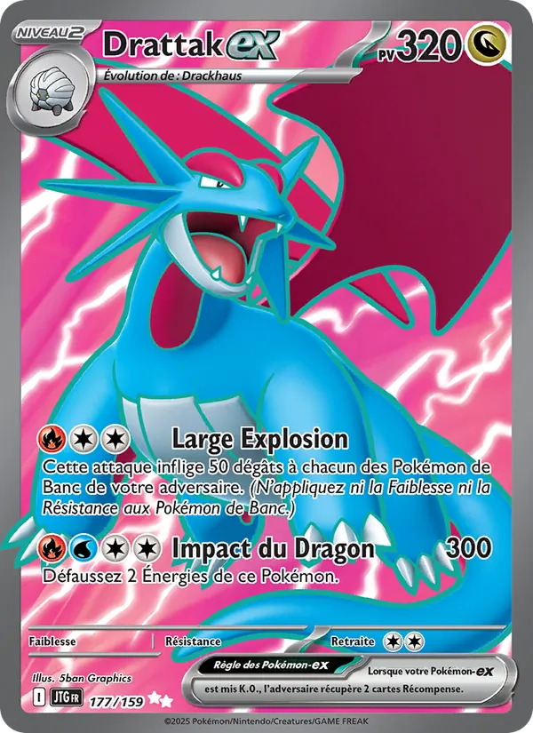 Carte Pokémon Drattak-ex 177/159 de l'extension Aventures Ensemble
