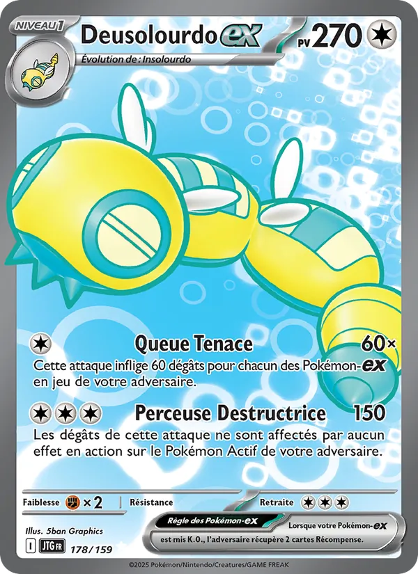 Carte Pokémon Deusolourdo-ex 178/159 de l'extension Aventures Ensemble