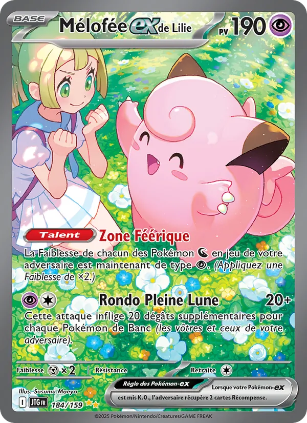 Carte Pokémon Mélofée-ex de Lilie 184/159 de l'extension Aventures Ensemble