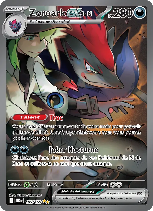 Carte Pokémon Zoroark-ex de N 185/159 de l'extension Aventures Ensemble